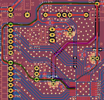 CAD-Ansicht eines Leiterplatten-Layouts