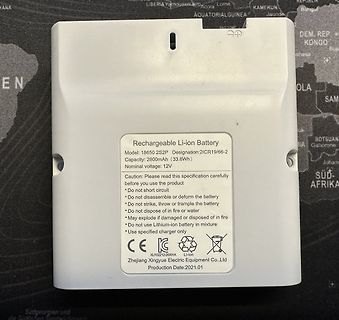 Aufkleber eines Li-Ion Akkus