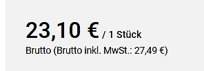 Preisangabe eines Artikels