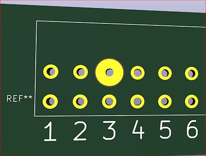 Ausschnitt eines Leiterplatten-Layouts mit Bestückungsmarkierungen