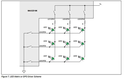 Schaltplan eines LED-Matrix oder GPO-Treibers