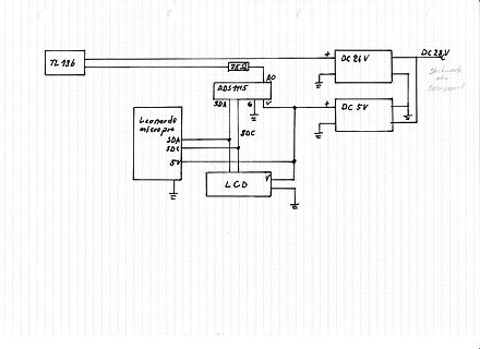 Handgezeichneter Schaltplan mit Arduino Leonardo Micro Pro