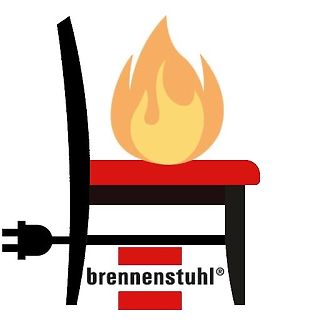 Logo mit brennendem Stuhl