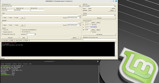 AVRDUDE Software und Linux Terminal