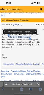 Screenshot eines Forenbeitrags auf mikrocontroller.net