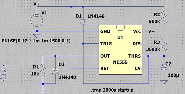 Schaltplan eines NE555-Timers