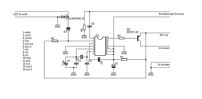 Schaltplan mit Mikrocontroller und Transistor