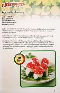 Rezept für Fliegenpilze aus Eiern und Tomaten