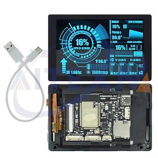 Offenes elektronisches Gerät mit Display und Leiterplatte