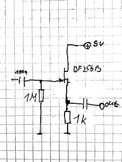 Handgezeichneter Schaltplan mit Transistor