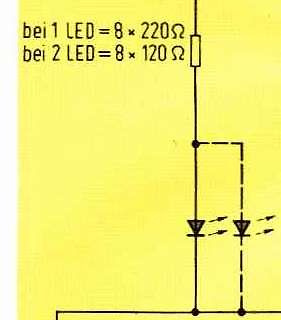 Ausschnitt eines Schaltplans mit LED-Berechnungen