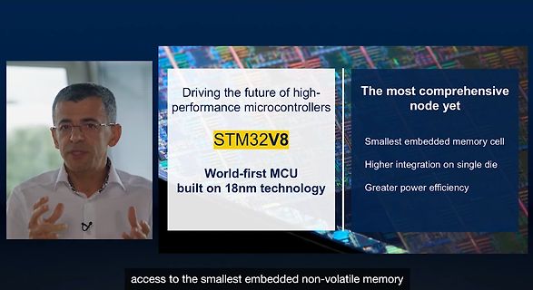 Präsentation eines STM32V8 Mikrocontrollers