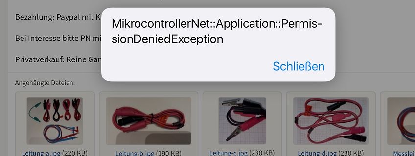 Fehlermeldung in einem Webforum
