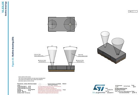 Technische Zeichnung von Collector und Emitter Exclusion Cones