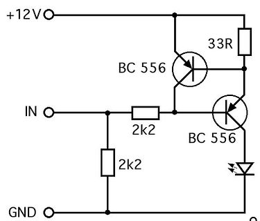 Schaltplan einer Transistor-Schaltung mit LED