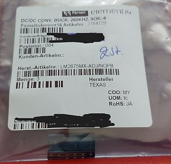 Etikett eines elektronischen Bauteils