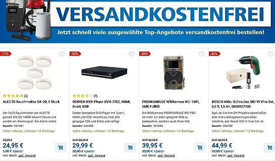 Online-Shop Angebote für Elektronik und Werkzeug