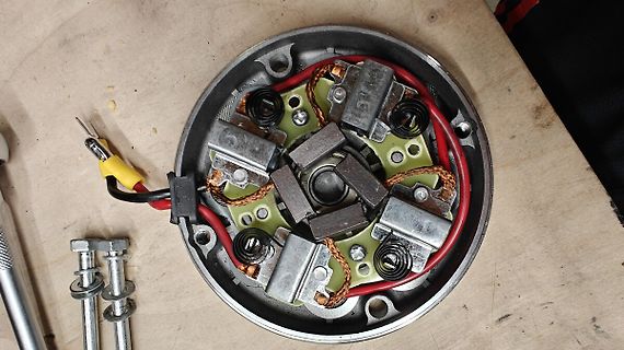 Innenansicht eines elektrischen Motors oder Generators