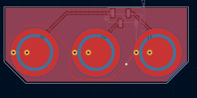 CAD-Ansicht eines Leiterplatten-Layouts