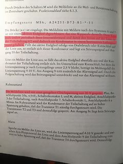 Textseite einer technischen Dokumentation
