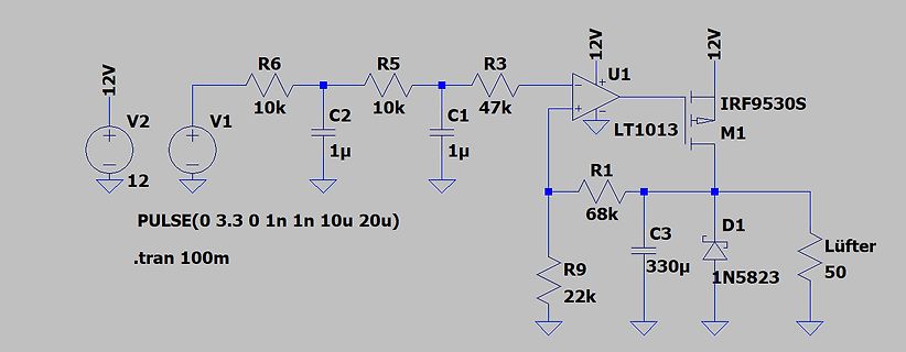 Schaltplan eines MOSFET-Treiber- oder PWM-Schaltkreises