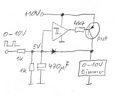 Handgezeichneter Schaltplan einer Dimmer-Schaltung