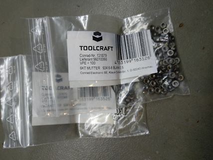 Beutel mit Muttern von Toolcraft
