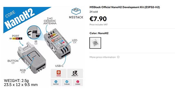 Produktseite M5Stack Official NanoH2 Development Kit