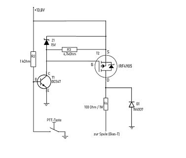 Schaltplan einer MOSFET-Treiberstufe