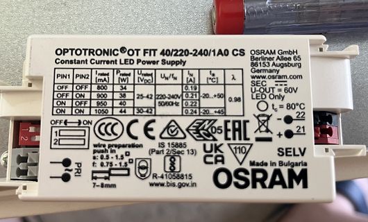OSRAM OPTOTRONIC LED Netzteil Typ 40/220-240/1A0 CS