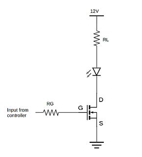 Schaltplan mit MOSFET als Schalter