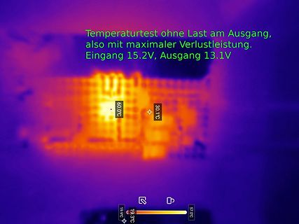 Wärmebild einer Leiterplatte bei Lasttest