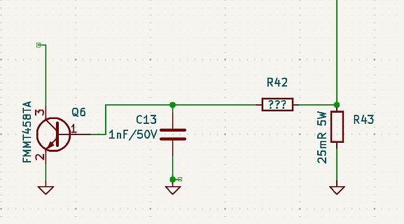 Schaltplanausschnitt mit Transistor und Widerständen