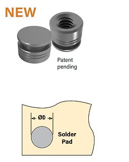 3D-Modell von Bauteilen und Lötpad-Skizze
