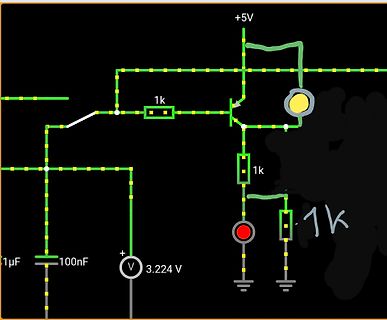 Schaltplan einer Transistor-Schaltung mit LED