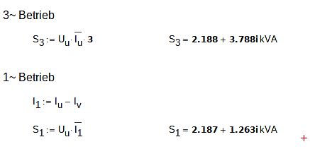 Mathematische Formeln für Scheinleistung im 3-Phasen und 1-Phasen Betrieb