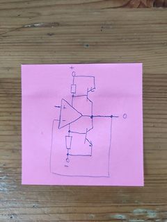 Handgezeichneter Schaltplan auf Post-it