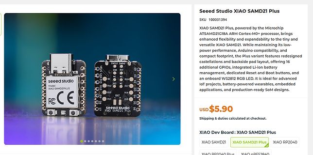 Seeed Studio XIAO SAMD21 Plus Mikrocontroller