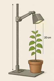 Illustration einer Lampe und einer Pflanze