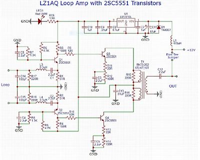 Schaltplan eines LZ1AQ Loop Amplifiers