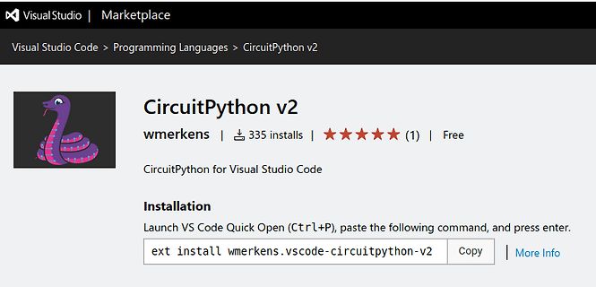 Visual Studio Code Marketplace Extension CircuitPython v2