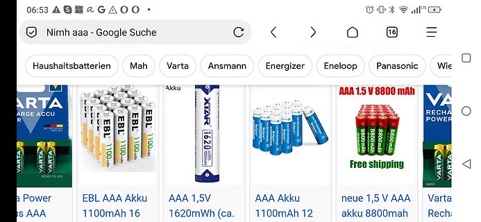Google-Suchergebnisse für AAA Akkus