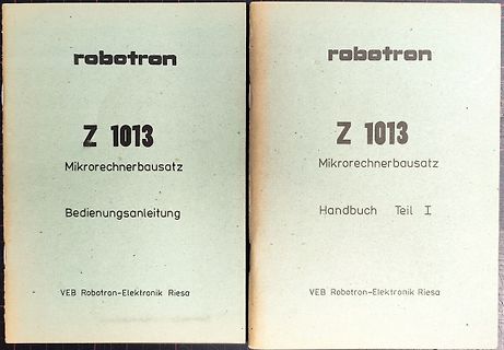 Bedienungsanleitung und Handbuch Robotron Z 1013