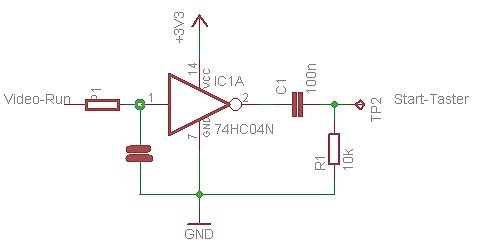 Schaltplan eines Inverters mit 74HC04N