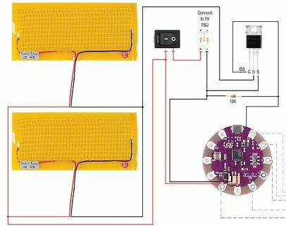 Schaltplan mit Solarpanels, MOSFET und Mikrocontroller