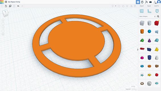 3D-CAD-Modell eines orangefarbenen Objekts