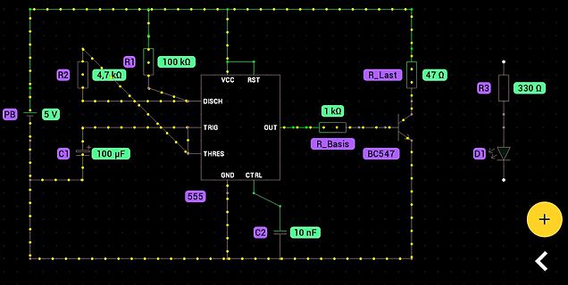 Schaltplan mit 555-Timer und Transistor