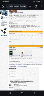 Screenshot eines Forenbeitrags auf mikrocontroller.net