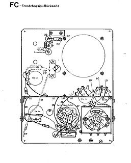 Bestückungsplan einer Elektronik-Chassis-Rückseite
