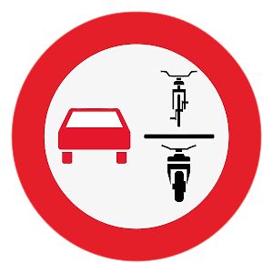 Verkehrszeichen Einfahrt verboten für Krafträder und Fahrräder